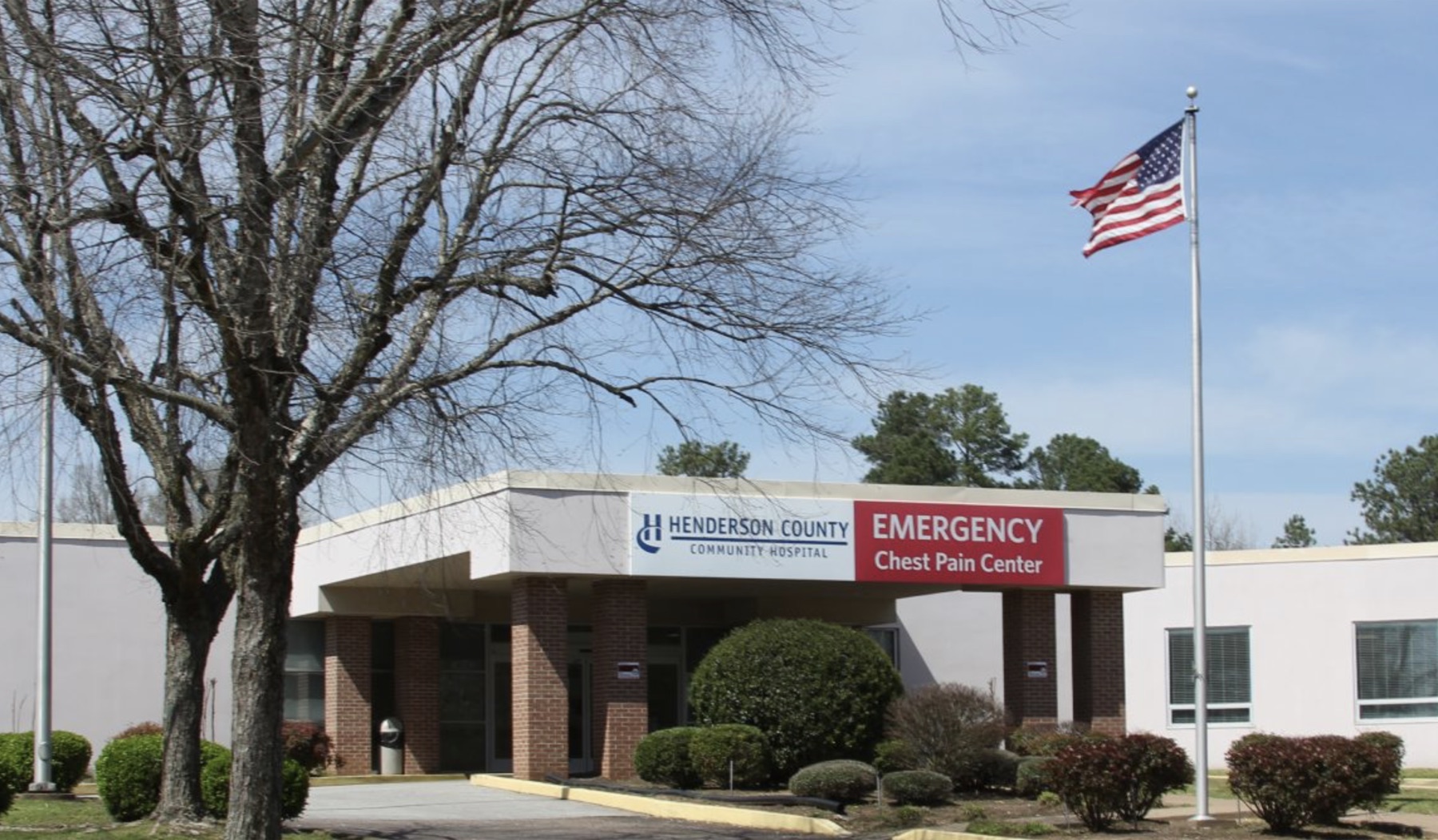 Emergency entrance and Chest Pain Center at Henderson County Community Hospital